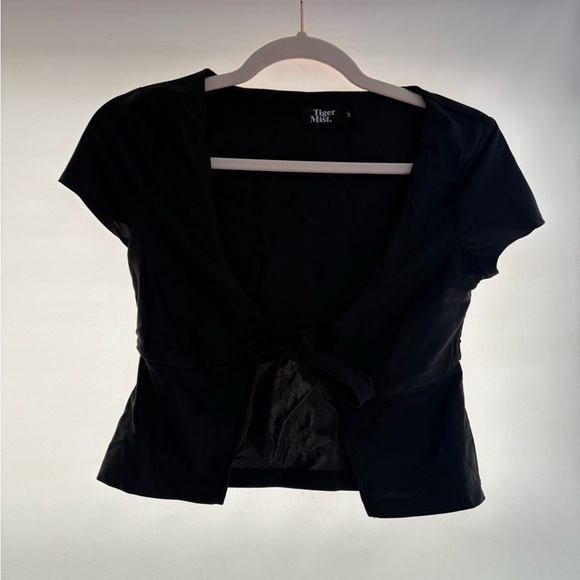 Tiger Mist Tops - Tiger Mist Black Crop Top
